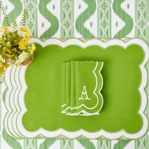 Discount Serena Applique Green Placemats (Set Of 4) Placemats