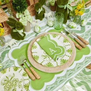 Outlet Serena Applique Green Placemats & Napkins (Set Of 4) Table Linen Sets