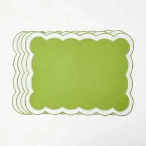 Discount Serena Applique Green Placemats (Set Of 4) Placemats