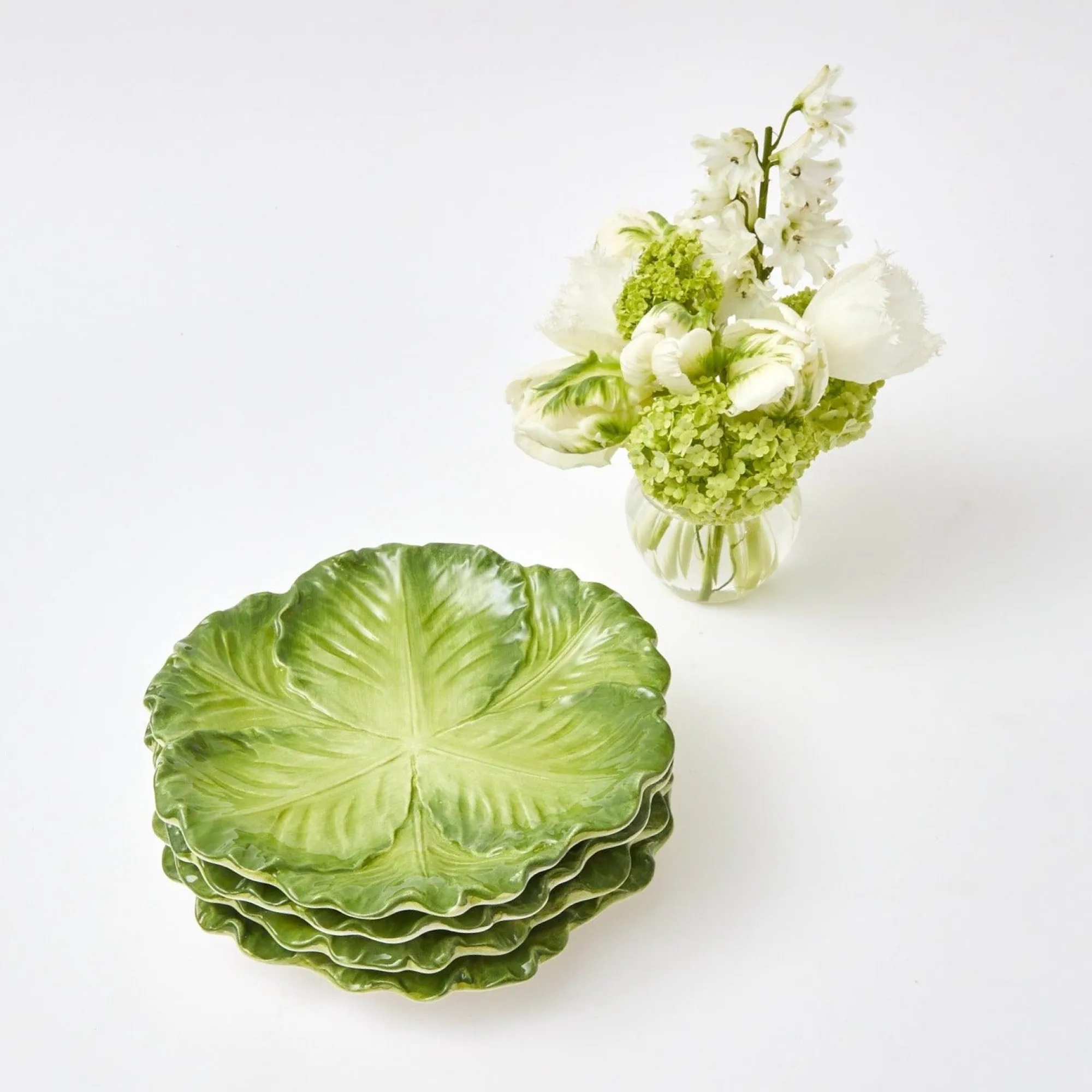 serena_green_cabbage_star_24.webp Discount Serena Green Cabbage Starter Plate (Set Of 4) Cabbage Crockery