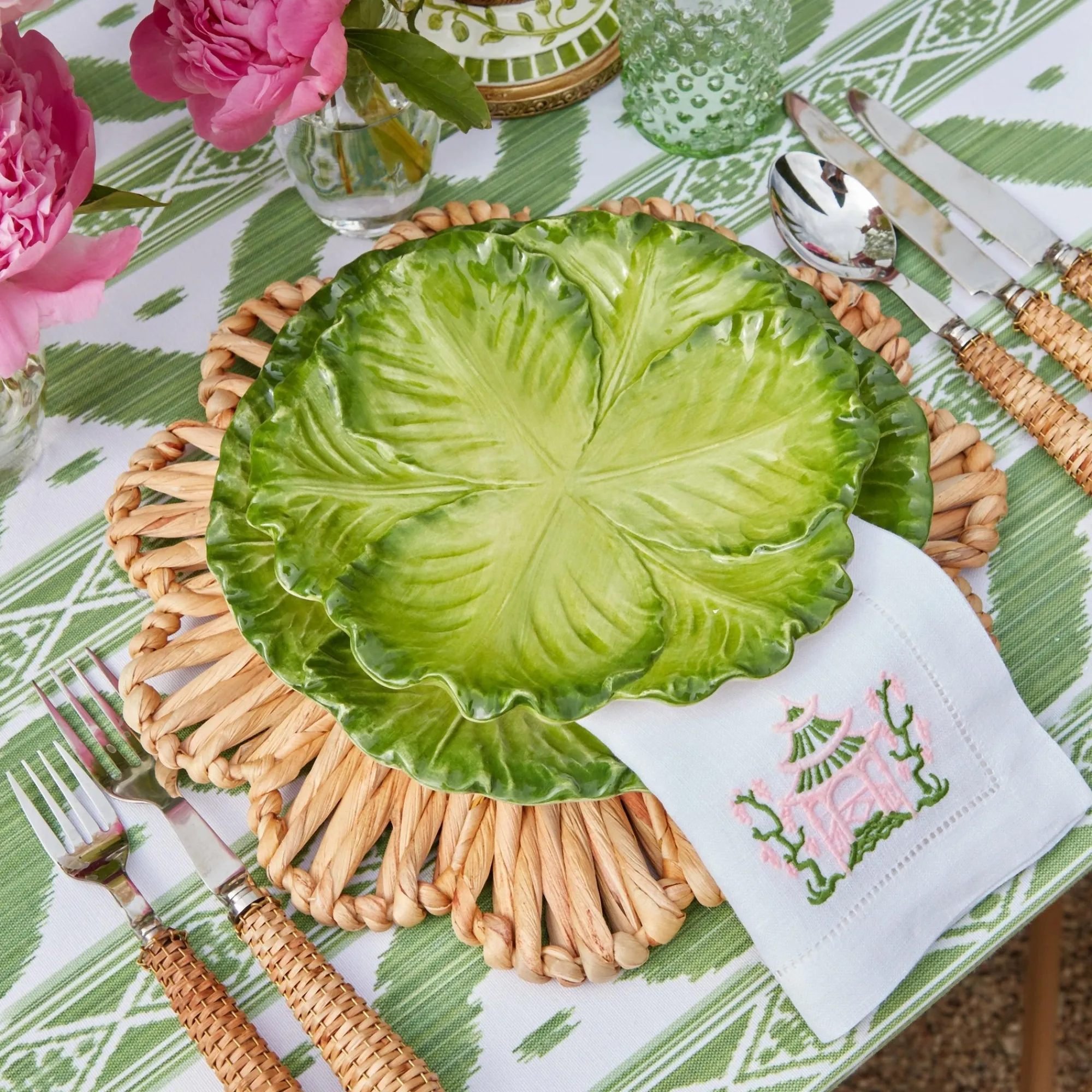 serena_green_cabbage_star_4.webp Discount Serena Green Cabbage Starter Plate (Set Of 4) Cabbage Crockery