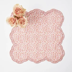 Online Serena Pink Leopard Napkins (Set Of 4) Napkins