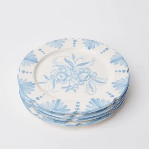 Clearance Seville Blue Gardenia Dinner Plate (Set Of 4) Dinner Plates