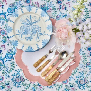 Clearance Seville Blue Gardenia Dinner Plate (Set Of 4) Dinner Plates