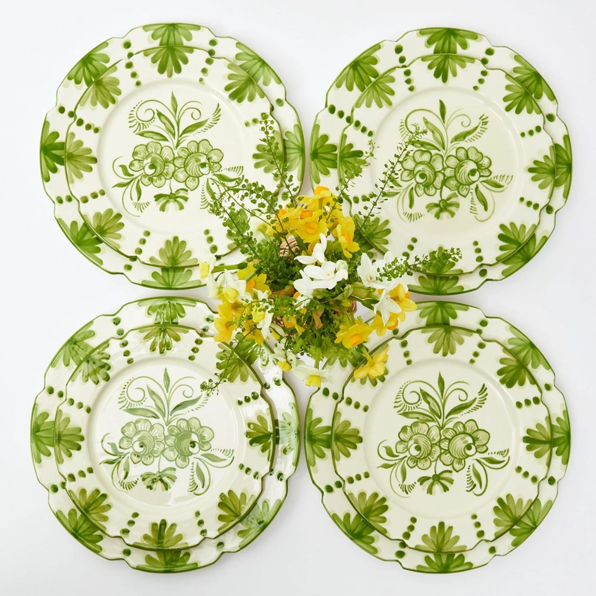 seville_green_gardenia_di_0-3.webp Fashion Seville Green Gardenia Dinner & Starter Plates (Set Of 8) Crockery Sets