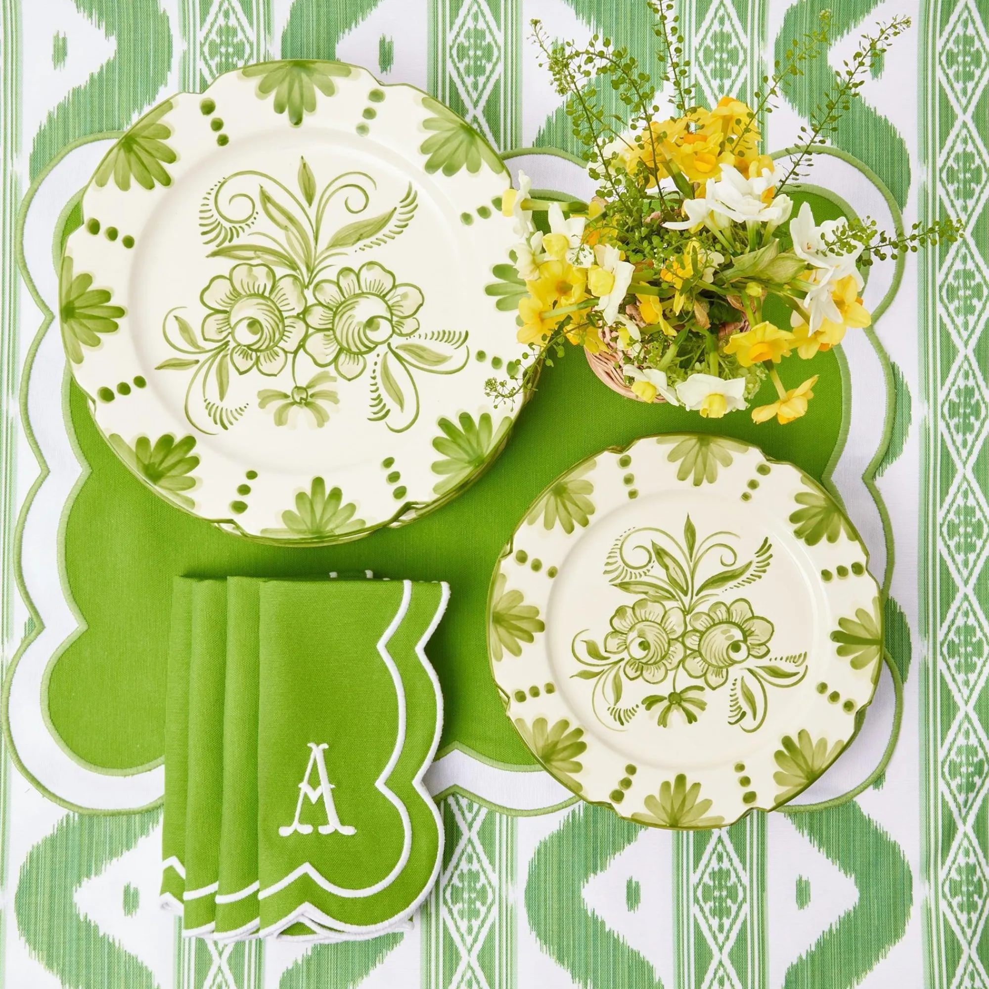 seville_green_gardenia_di_4-4.webp Fashion Seville Green Gardenia Dinner Plates (Set Of 4) Dinner Plates