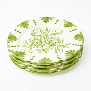 Fashion Seville Green Gardenia Dinner Plates (Set Of 4) Dinner Plates
