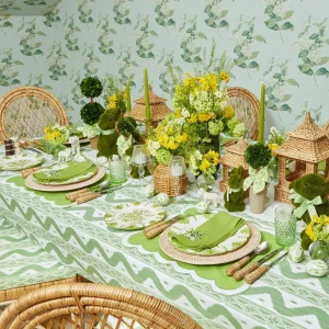 Fashion Seville Green Gardenia Dinner & Starter Plates (Set Of 8) Crockery Sets