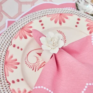 Clearance Seville Pink Gardenia Dinner & Starter Plates (Set Of 8) Dinner Plates