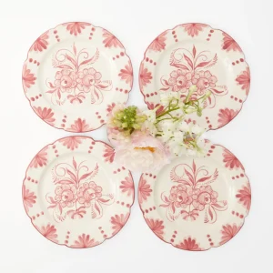 Clearance Seville Pink Gardenia Starter Plate (Set Of 4) Crockery Sets
