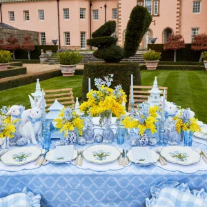 Outlet Sky Blue Linen Tulip Napkins (Set Of 4) Napkins