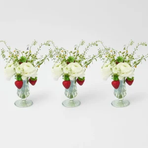New Small Green Fluted Vase (Set Of 3) Vases