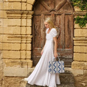 New Small Tote Bag (Blue Ikat) Women Mrs. Alice Tote Bags