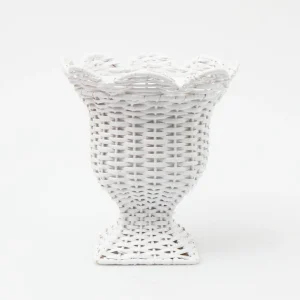 New Small White Rattan Urn Vase Rattan Tableware