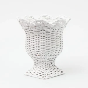 New Small White Rattan Urn Vase Rattan Tableware