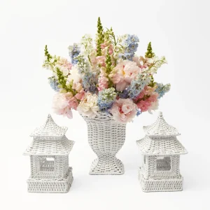 New Small White Rattan Urn Vase Rattan Tableware