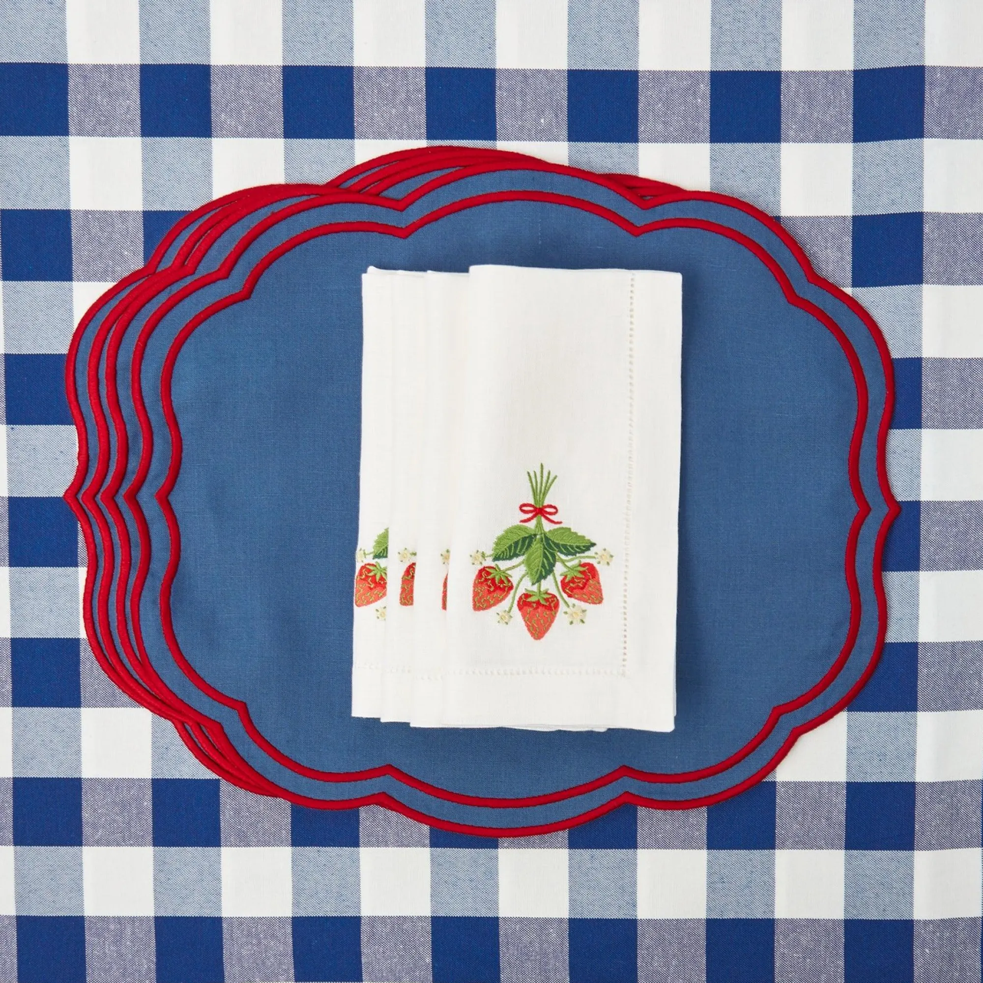 strawberry_white_linen_em_9.webp Clearance Strawberry White Linen Embroidered Napkins (Set Of 4) Napkins