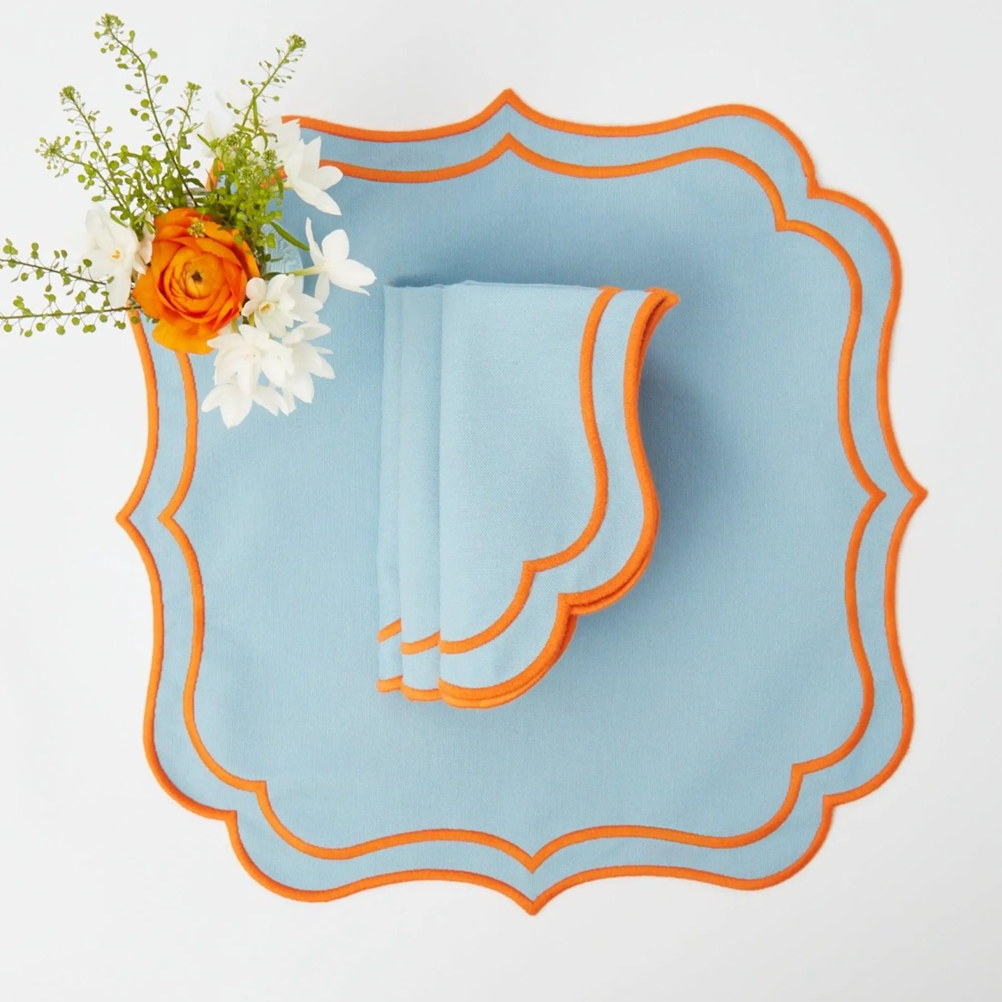 sylvie_blue__orange_napki_0.webp Shop Sylvie Blue & Orange Napkins (Set Of 4) Napkins