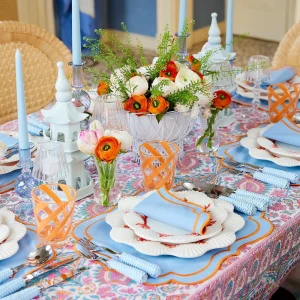 Shop Sylvie Blue & Orange Napkins (Set Of 4) Napkins