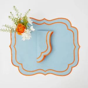 Sale Sylvie Blue & Orange Placemats (Set Of 4) Placemats