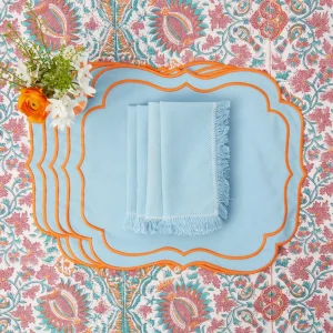 Sale Sylvie Blue & Orange Placemats (Set Of 4) Placemats