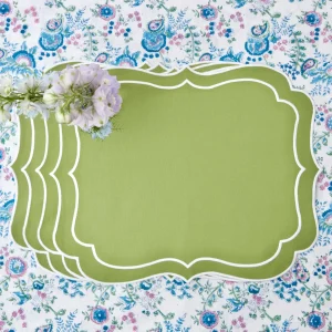 Online Sylvie Green Embroidered Placemats (Set Of 4) Placemats