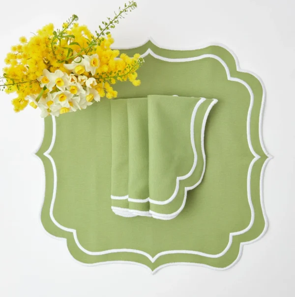 Best Sylvie Green Embroidered Napkins (Set Of 4) Napkins