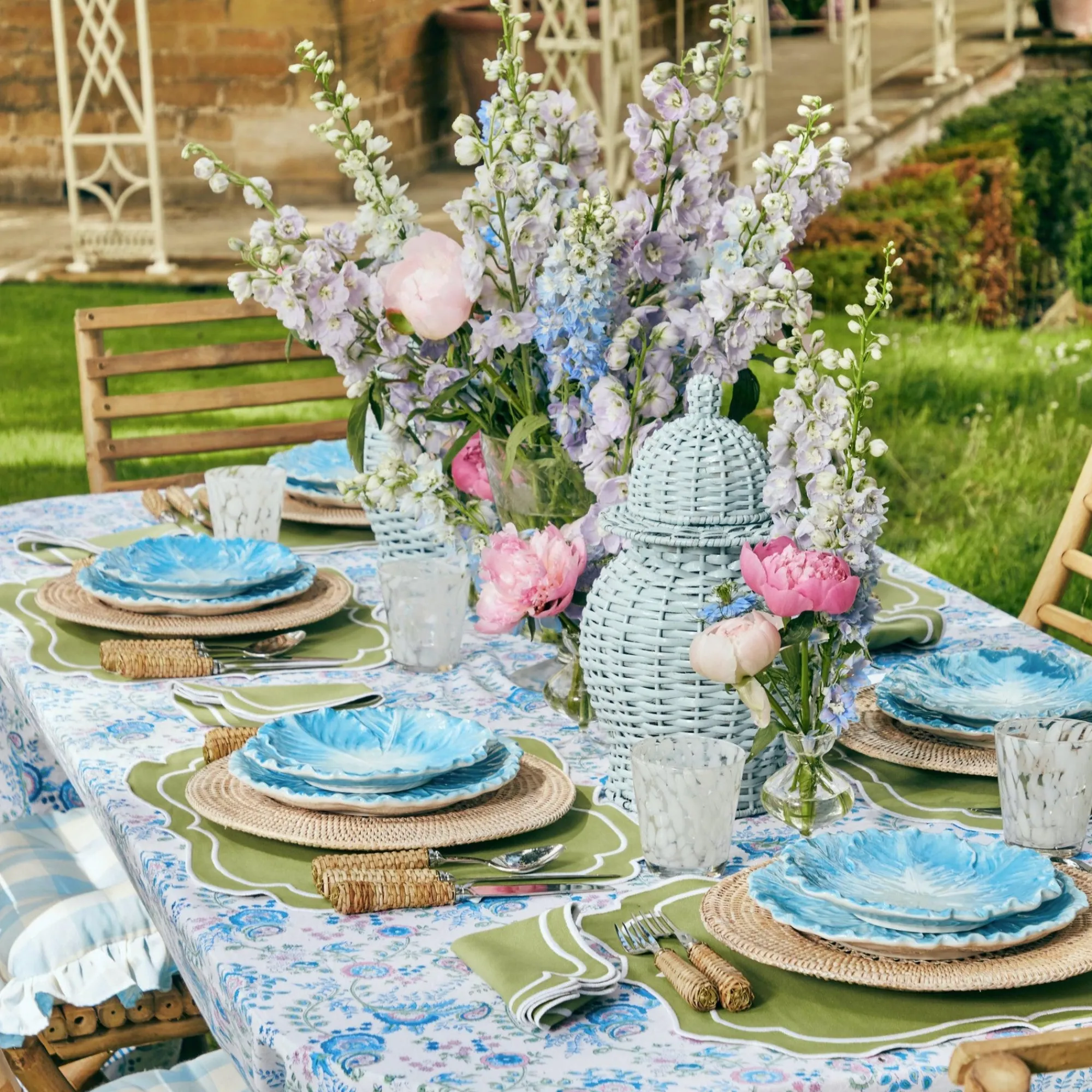 sylvie_green_embroidered__13.webp Online Sylvie Green Embroidered Placemats & Napkins (Set Of 4) Table Linen Sets