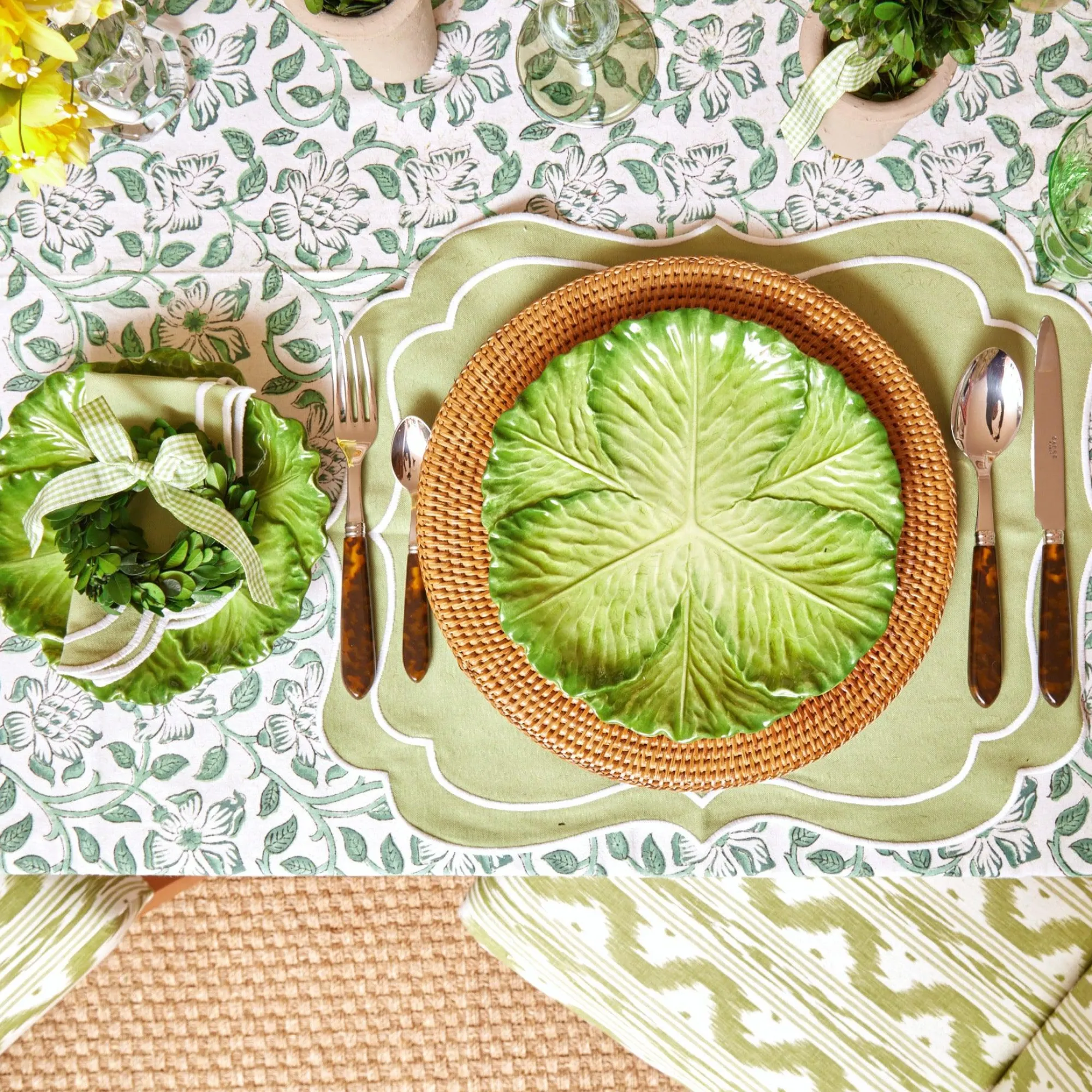 sylvie_green_embroidered__18-1.webp Best Sylvie Green Embroidered Napkins (Set Of 4) Napkins