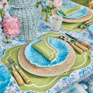 Online Sylvie Green Embroidered Placemats (Set Of 4) Placemats