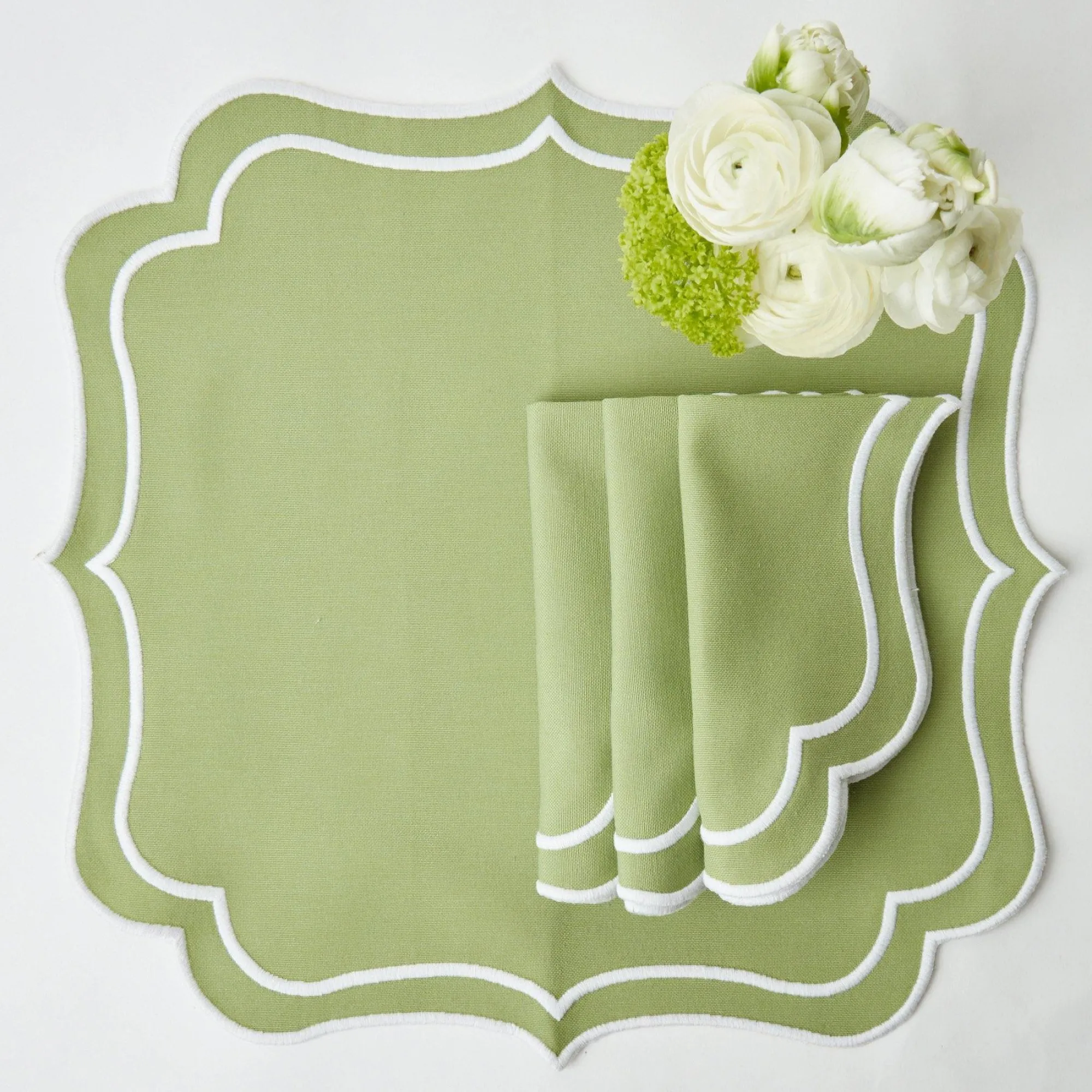 sylvie_green_embroidered__22-1.webp Best Sylvie Green Embroidered Napkins (Set Of 4) Napkins
