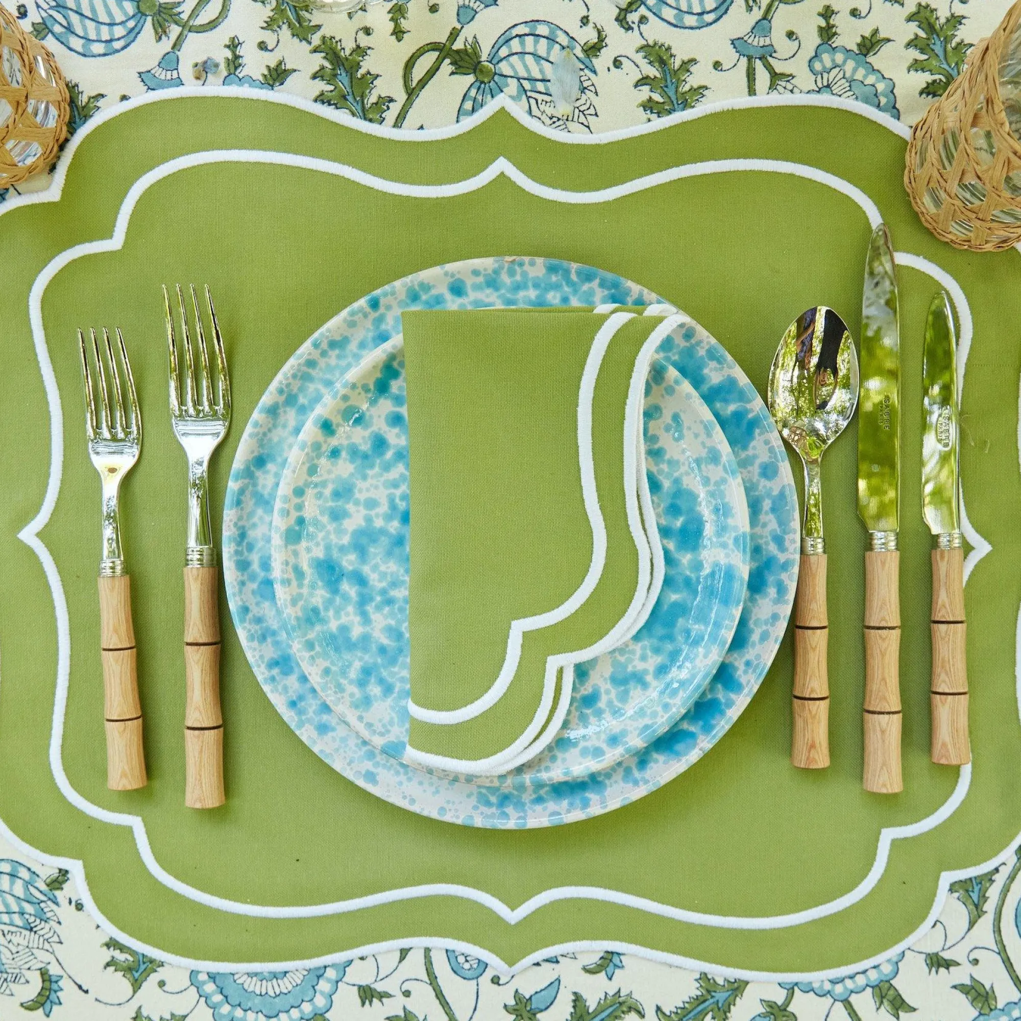 sylvie_green_embroidered__24-1.webp Best Sylvie Green Embroidered Napkins (Set Of 4) Napkins