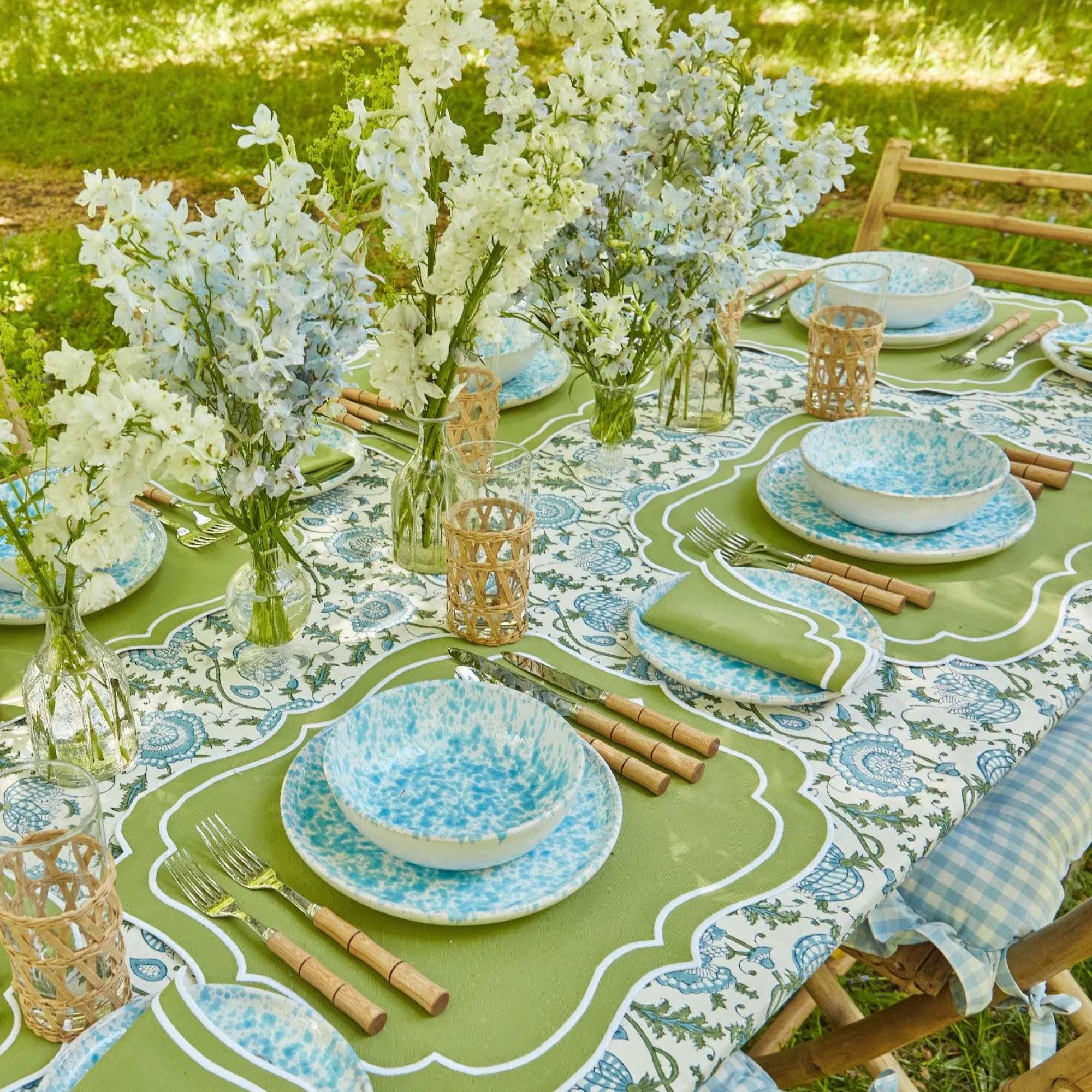 sylvie_green_embroidered__28.webp Online Sylvie Green Embroidered Placemats & Napkins (Set Of 4) Table Linen Sets