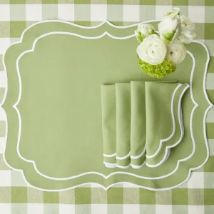 Online Sylvie Green Embroidered Placemats & Napkins (Set Of 4) Table Linen Sets