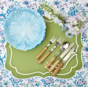 Online Sylvie Green Embroidered Placemats (Set Of 4) Placemats