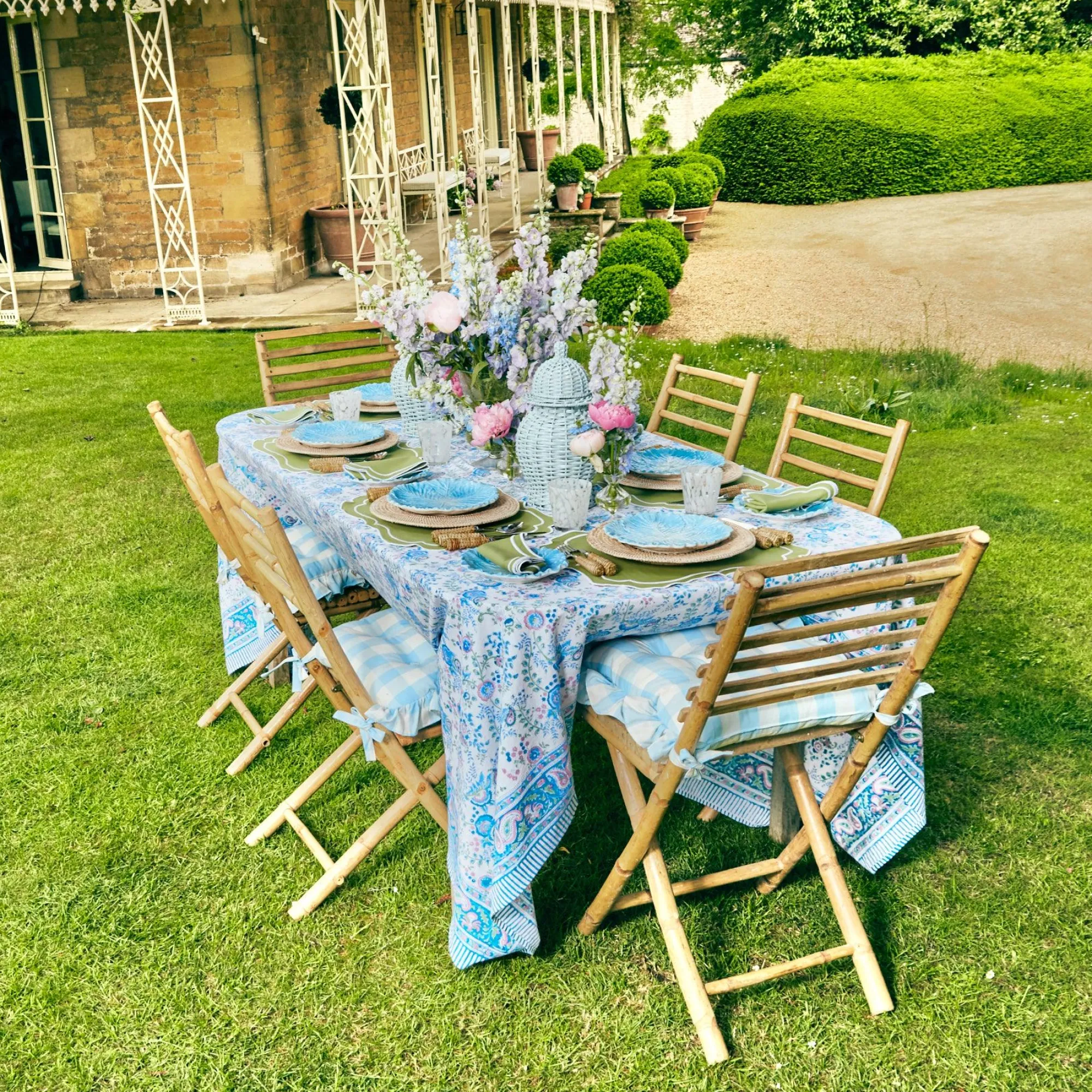 sylvie_green_embroidered__7.webp Online Sylvie Green Embroidered Placemats & Napkins (Set Of 4) Table Linen Sets