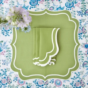 Best Sylvie Green Embroidered Napkins (Set Of 4) Napkins