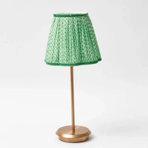 Cheap Tall Rechargeable Lamp With Green Lotus Lampshade Lamps & Lighting