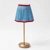 Hot Tall Rechargeable Lamp With Blue Lotus Lampshade Lamps & Lighting