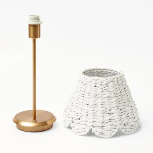 Shop Tall Rechargeable Lamp With White Seagrass Lampshade Lamps & Lighting