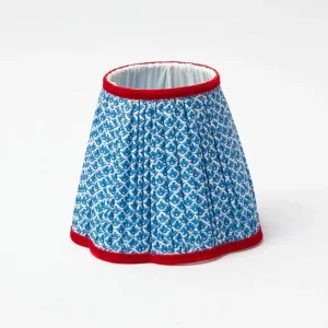 Hot Tall Rechargeable Lamp With Blue Lotus Lampshade Lamps & Lighting