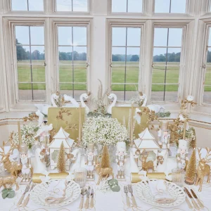 Hot White & Gold Pagoda Lantern Candle Holders