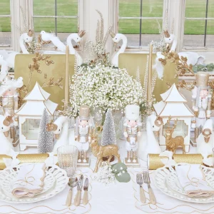 Hot White & Gold Pagoda Lantern Candle Holders