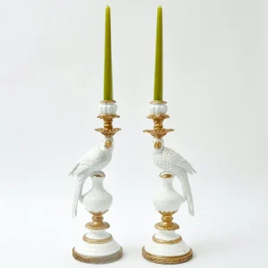Cheap White Parrot Candle Holder (Pair) Candle Holders