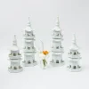 Outlet White Porcelain Pagoda Decoration Set Decoration Sets