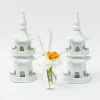 Flash Sale White Porcelain Pagodas (Pair) Pagodas & Lanterns