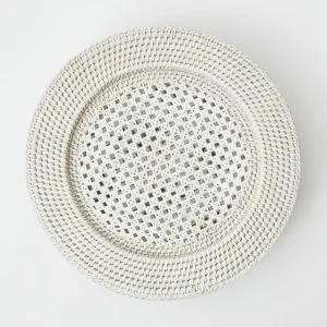 Discount White Rattan Charger Plates (Set Of 4) Rattan Tableware