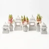 Outlet White Rattan Decoration Set Pagodas & Lanterns