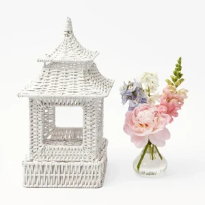 Shop White Rattan Decoration Set Candle Holders