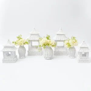 Cheap White Rattan Decoration Set Rattan Tableware